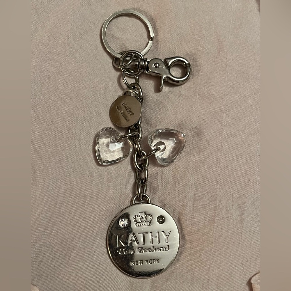Kathy Van Zeeland silver keychain 6” long